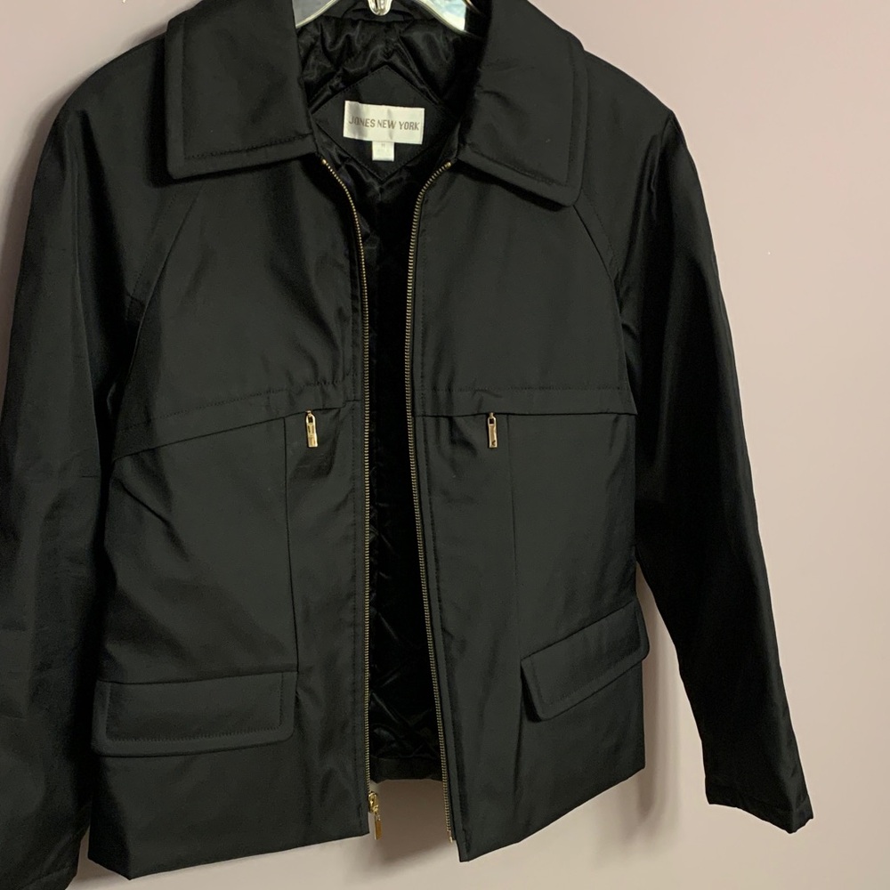 Jones New York Black Jacket medium with multiple pockets